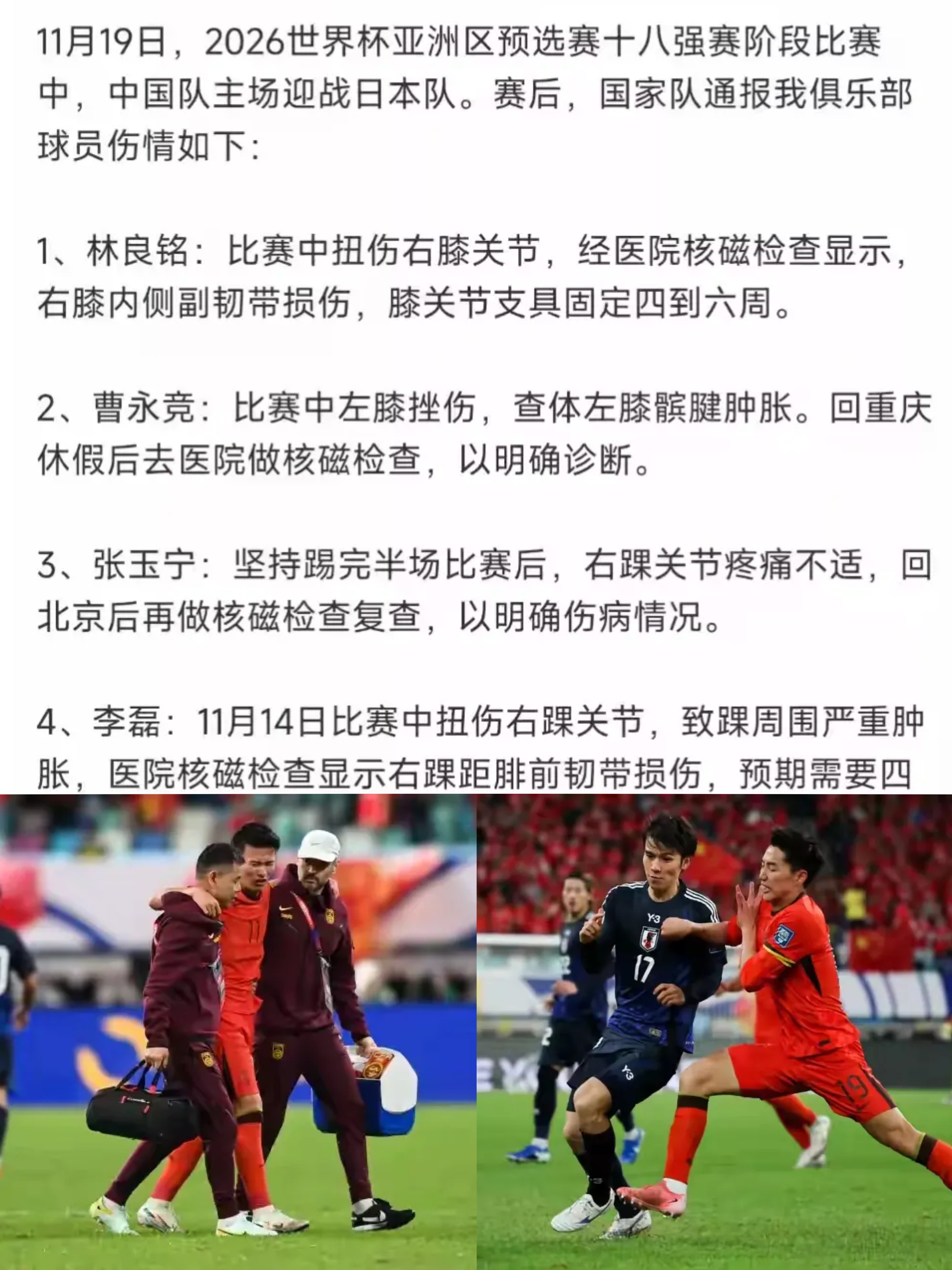 球员突发重大伤病，需接受长期康复治疗